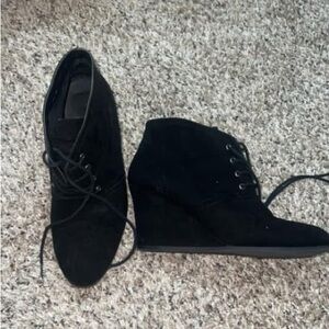 Women's Black Wedge Ankle Boots
